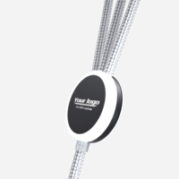 Cadeaux tendance 2025 : Câble USB 3-en-1 Type-C Micro personnalisé avec logo LED lumineux, charge rapide 3A, en cuivre pur, imprimante à codes-barres
