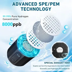 Générateur d'hydrogène portable non électrique, filtre à eau, ioniseur, 8000PPB, eau pure riche en H2, <span class=keywords><strong>alcaline</strong></span>, bouteille de 200 ml sans BPA, à boire - Product Image 4