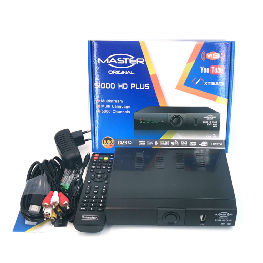 Digital DVB S2 Satellite Receiver <strong>Master</strong> S1000 Set Top Box <strong>Decoder</strong> 1080P USB WiFi 12 Months Metal Plastic GX6605S Processor