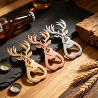 Ouvre-bouteille en forme de tête de cerf, ouvre-bouteille de bière et de soda, ouvre-bouteille de boisson fantaisie, outil de bar et de cuisine, cadeau pour Noël