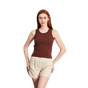 Top Corto de Mujer, Moderno, Sin Mangas, Estilo Urbano, Casual, Ajustado, Deportivo, para Gimnasio - Product Image 1