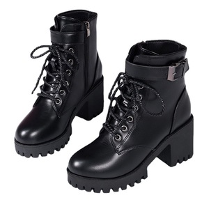 Chaussures pour femmes en cuir en gros d'usine, talon bloc moyen, vintage, à lacets, fermeture éclair, grande taille, <span class=keywords><strong>bottes</strong></span> western pour femmes - Product Image 5