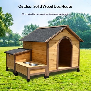 Cuccia per Cani da Esterno Impermeabile Anticorrosione in Legno Massello di Abete Cinese con Ciotole per Cibo e Acqua Spedizione Gratuita - Product Image 3