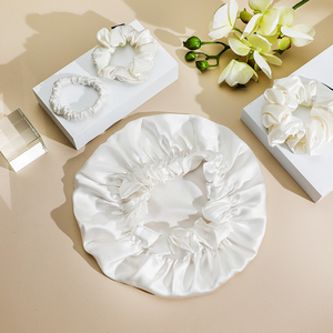 หมวกไหม 22 มอมเม่ สำหรับผู้ชายและผู้หญิง หมวกคลุมผมไหมสองชั้น สำหรับผมหยิกธรรมชาติ หมวกนอนสำหรับทุกเพศ - Product Image 5