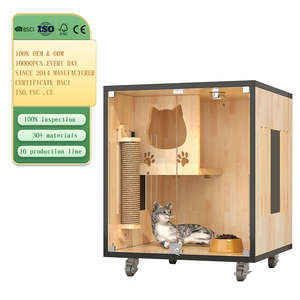 Villa Kucing Bertingkat dari Kayu Solid Mewah - Rumah Kucing Besar untuk Dalam Ruangan - Product Image 5