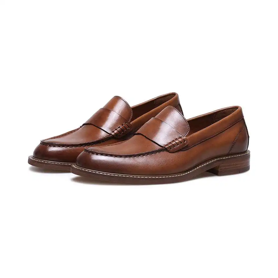 Good Quality Non-Slip Sole Formal Mens Genuine Leather Dress Loafers Shoes For Men