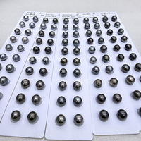 Nouveautés Muses Jewels - Perles noires de Tahiti de forme ronde de 9 mm à 12 mm - Perles d'eau de mer naturelles - Assorties pour la fabrication de bijoux - Perolas