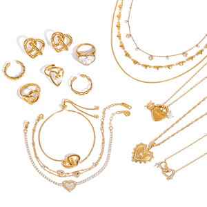 Stainless Steel Heart Jewelry <b>Set</b> For Women Valentine's Day Gift With Zircon Pendant Necklace Ring <b>Bracelet</b> Earrings - Product Image 5