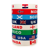 Bracelet en silicone avec drapeaux du monde 2026 États-Unis Mexique Canada Match de football Cadeau commémoratif pour les fans Bracelet en caoutchouc de football