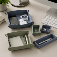 Ensemble de 3 plateaux organisateurs de bureau en feutre, pliables, pour rangement et organisation