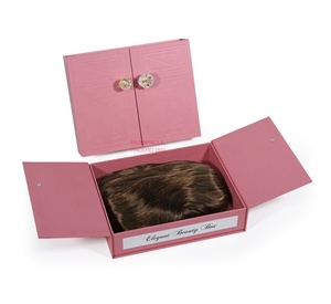 Hộp Quà Tặng Đóng Gói Giấy Bìa Cứng Tùy Chỉnh Màu Hồng Mở Hai Cửa Có Tay Cầm Để Nối Tóc Giả - Product Image 3