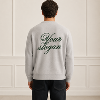 Individuelles Logo Lässiger Großer Jacquard-Buchstaben-Strickpullover Rundhals Langarm Jacquard-Strickpullover für Herren Großhandel