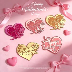 Decorazioni per Torte a Forma di Cuore in Acrilico con Design a Rosa, Stile Ins, per San Valentino - Product Image 1