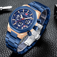 Montre pour homme MINI FOCUS de marque chinoise, quartz, luxe, acier inoxydable, étanche, montres creuses, multifonction, montre-bracelet pour affaires