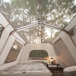 Naturehike <span class=keywords><strong>camping</strong></span> en plein air deux chambres famille tente Village 13 tente automatique avec bande lumineuse d'ambiance - Product Image 4