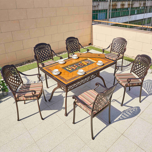 Nhà Máy Sản Xuất Bàn Khảm Tròn CHOUVANT Nhà Máy Sản Xuất Bàn Nội Thất <span class=keywords><strong>Alu</strong></span> K/D Garden <span class=keywords><strong>Bistro</strong></span> Bàn Ngoài Trời Bằng Gốm Hiện Đại - Product Image 4