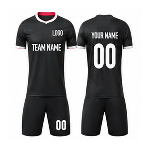 Camiseta de Fútbol Personalizada de Alta Calidad, Manga Corta, Cuello en V, Ropa Deportiva, Impresión de Nombre y Número del Equipo, Camisetas y Pantalones Cortos Deportivos Unisex para Adultos - Product Image 4
