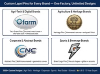Großhandel Agri Brand Glitzer-Sand-Abzeichen, vergoldetes ovales E-Farm-Logo, Farm Tech Werbe- und Gedenk-Reversnadel