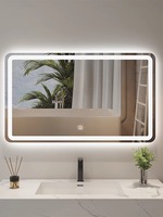 Miroir de salle de bain moderne de haute qualité, électronique, anti-buée, intelligent, LED, rond, sans cadre, avec interrupteur à capteur, pour appartement