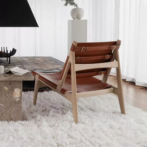 <span class=keywords><strong>Fauteuil</strong></span> en cuir dur artificiel au design contemporain français, cadre gris pour le salon, l'extérieur, l'hôtel et le parc. - Product Image 2