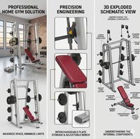 Machine d'exercice de fitness Smith pour la maison et le commerce - Rack à squats complet en fer forgé