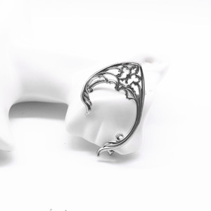 yunnique Fashion <b>Cuff</b> <b>Earrings</b> Tibetan Silver Hollow Pattern Large <b>Ear</b> Clip For Men And Women Unique Rock Style Single Hook - Product Image 1