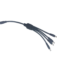 AOHUA M11 Konektor DC Pria/Wanita 2-Pin 5.5x2.1/2.5mm Pembagi Bentuk Y 1-4 Kabel Konektor Selubung PVC 60V 5A
