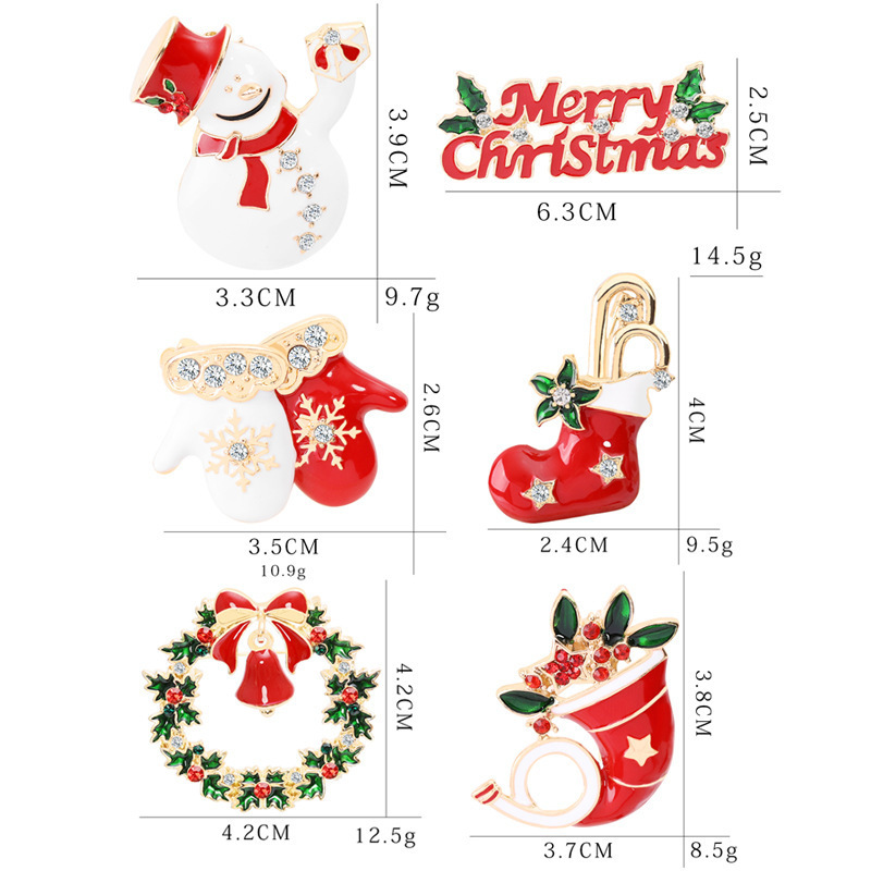 Amazon Offre Spéciale Noël Broche 2021 Bas de noël cloche bonbons bonhomme de neige Broche broche De Sapin De Noël
