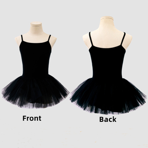 Robe de ballet B8239 pour filles, justaucorps de danse avec jupe tutu, tutu de pratique de danse, robe de tutu de ballet - Product Image 1