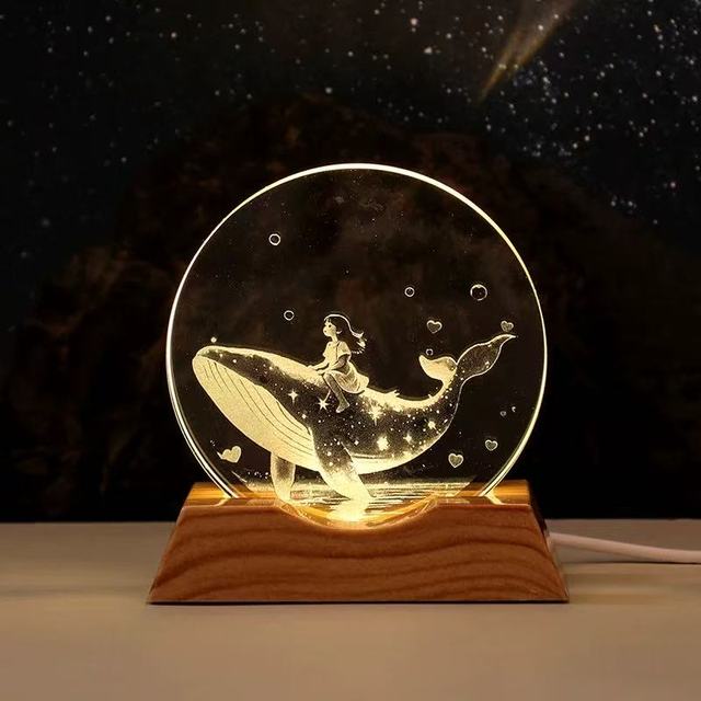 3D Art Crystal Ball Night Lamp Luminous Crystal Ball Decoration Solar System Led Night Lights Desktop Home Decor Creative Gift