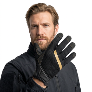 Gants de travail tactiques JNA GROUP, en nylon noir, maille respirante, bouts des doigts texturés antidérapants, poignet élastique, 7 oz, 26 cm, usage général - Product Image 5