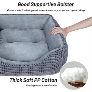Wholesale Luxury Rectangular Eco-friendly Orthopedic <strong>Washable</strong> Sleep Aid Soft <strong>Non</strong> <strong>slip</strong> Household Cat <strong>Dog</strong> Pet Sofa <strong>Bed</strong> - Product Image 6