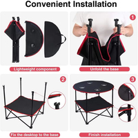Table de pique-nique pliante moderne et légère en tissu Oxford 600D, avec 4 porte-gobelets, sac de transport, structure métallique durable, mobilier d'extérieur pour utilisation en parc