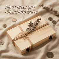 Coffret à monnaie en bois personnalisé, anti-poussière et anti-humidité, en pin, pour 100 pièces.