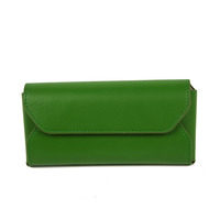 Étui de rangement portable classique pour lunettes, couleur unie, anti-pression et anti-usure, avec housse imperméable en PU, étui à lunettes à pression