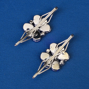 Accessoires de mariée de conception Huanxing de bonne qualité tous les jours avec une frange cheveux cassés lumière luxe violet verre rhinrhine-mot clip - Product Image 4