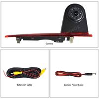Cámara de visión trasera impermeable, tercera luz de freno, cámara de respaldo para Ford Transit Custom Van sin barras de luz de freno LED