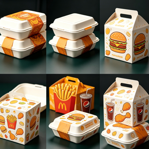Scatole per Hamburger di Pollo Veloci, Confezioni per Patatine Fritte in Carta Kraft Usa e Getta, Scatole per Pollo Fritto in Carta Kraft, Imballaggi Alimentari Personalizzati - Product Image 5