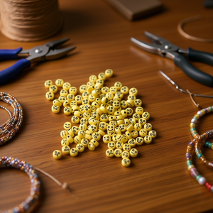 ILAN Perline Emoticon Gialle 4x7mm per Creazione di Gioielli - Product Image 3