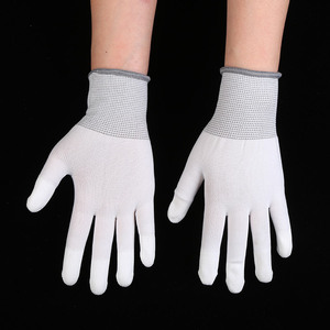 Guantes de nailon blancos hasta la muñeca, 13 puntadas, antiestáticos, para trabajos electrónicos, uso diario - Product Image 3