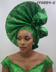 Gele nigérian, foulard africain, turban <span class=keywords><strong>Aso</strong></span> Oke, foulard nigérian, foulard africain <span class=keywords><strong>Aso</strong></span> Ebi à large bord - Product Image 6