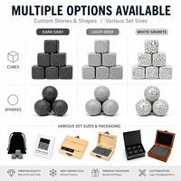 En stock, pierres à whisky en granit de qualité alimentaire Shunstone, 6 pièces, avec plateau en bois pour les amateurs de whisky