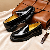 Mocassins Penny Premium, Chaussures de Ville Formelles pour Hommes, Chaussures Formelles Faites à la Main, Chaussures Haut de Gamme
