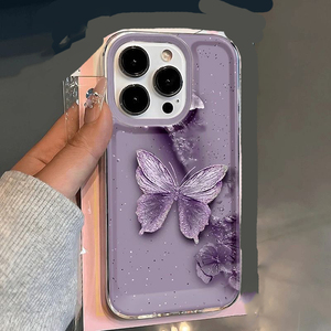 เคสโทรศัพท์มือถือ TPU ลายพิมพ์<span class=keywords><strong>รูป</strong></span>ผีเสื้อสีม่วงกันกระแทกสำหรับ iPhone x XR XS <span class=keywords><strong>11</strong></span> 12 13 14 15 16 17 PRO MAX AIR - Product Image 2