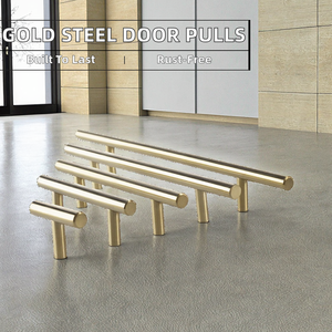 Solid Hollow Stainless Steel Brushed Gold Antirust Contemporary Kitchen <strong>Door</strong> Handles Long Pulls <strong>Knobs</strong> for Furniture Cabinet - Product Image 2