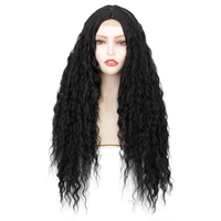 Perruques afro bouclées crépues de 24 pouces pour femmes noires, perruque longue synthétique classique, bouclée et volumineuse, perruques sans colle