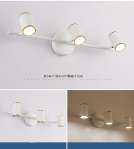 HITECDAD Tres cabezasModern LED Vanidad Espejo de baño Luz Impermeable Anti-niebla Vanidad Luces Negro Metal Baño Espejo Faro - Product Image 6