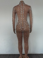 Combinaison de scène Monos Pearls, tenue de pole dance, justaucorps moulant, combinaison sexy de club, body femme, combinaison une pièce avec strass