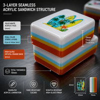 Meilleure Vente : Ensemble de Mahjong en Acrylique Thème Océan, Tuiles de Mahjong en Forme de Masque de Plongée et Planche de Surf – Cadeau Magnifique pour Fêtes