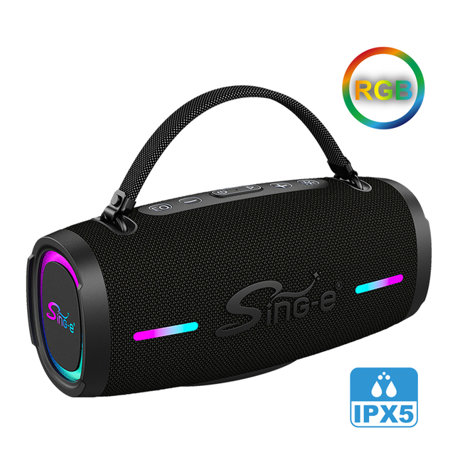 ZQS-L37 Outdoor Portable Speaker Waterproof RGB TWS Pairing BT5.4 FM Radio Deep Bass Home Party Camping Travel Rechargeable